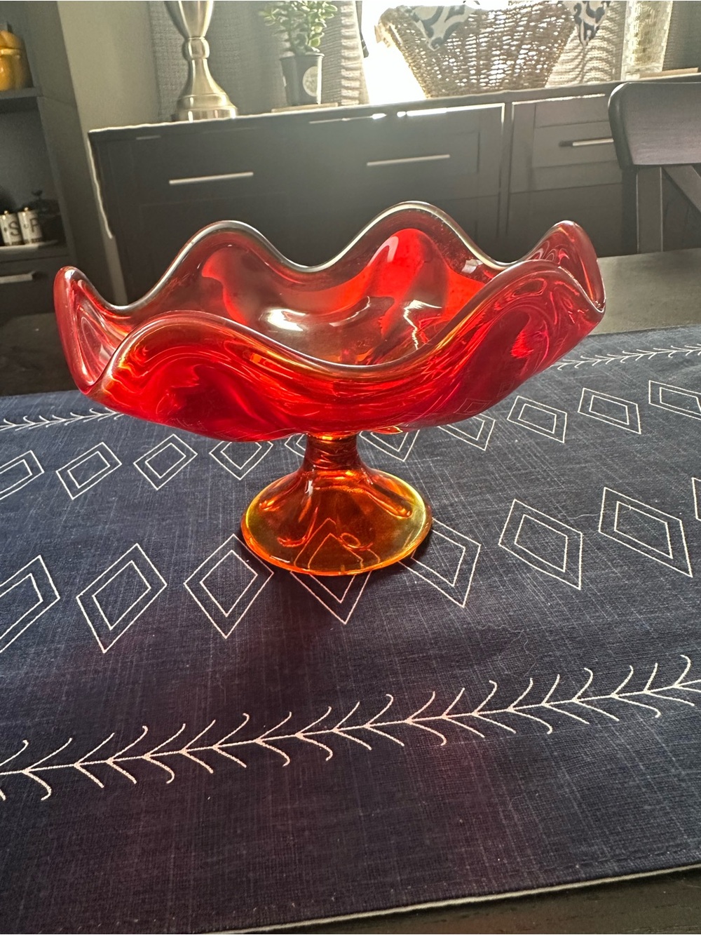 Hand Blown Mid Century Modern dish  - Viking